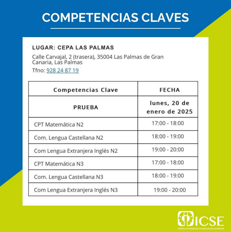 Exámenes de las Competencias Clave