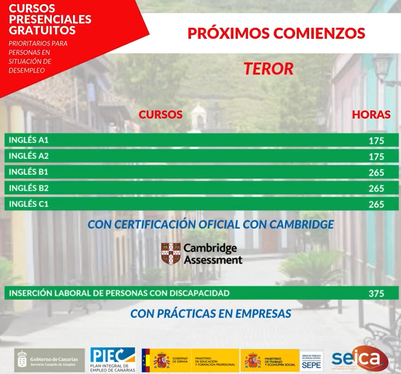 🎓 ¡Fórmate gratis en nuestra sede de Teror! 📚