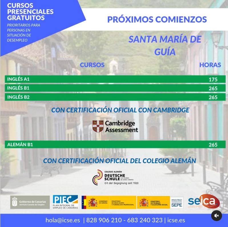 🎓 ¡Aprende idiomas gratis en Santa María de Guía! 🌍