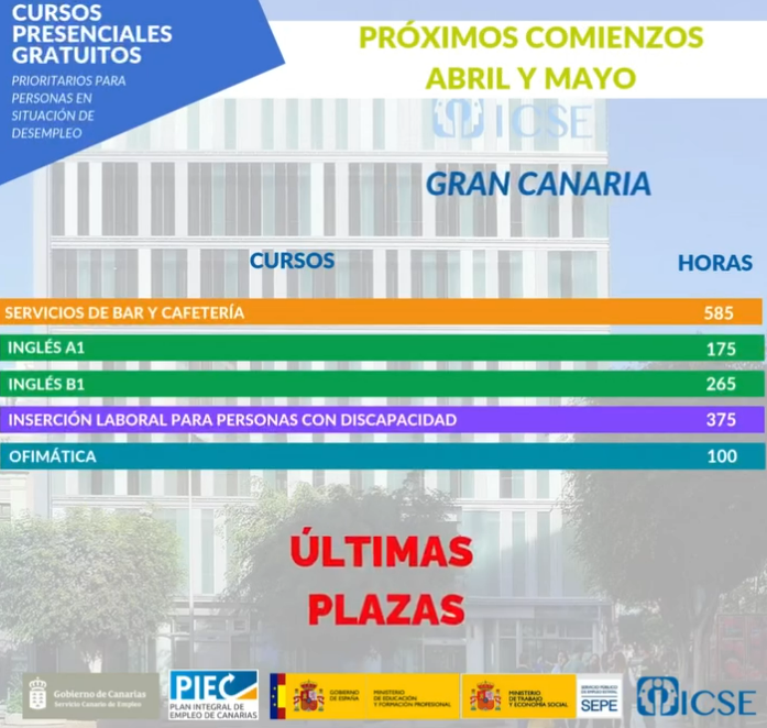 📢 ¡Últimas plazas disponibles! Cursos Presenciales Gratuitos 🚀