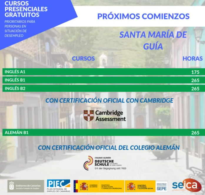 🎓 ¡Aprende idiomas gratis en Santa María de Guía! 🌍